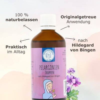 Pelargonien Tropfen 100ml | Hildegard von Bingen - Dianas Klosterlädchen