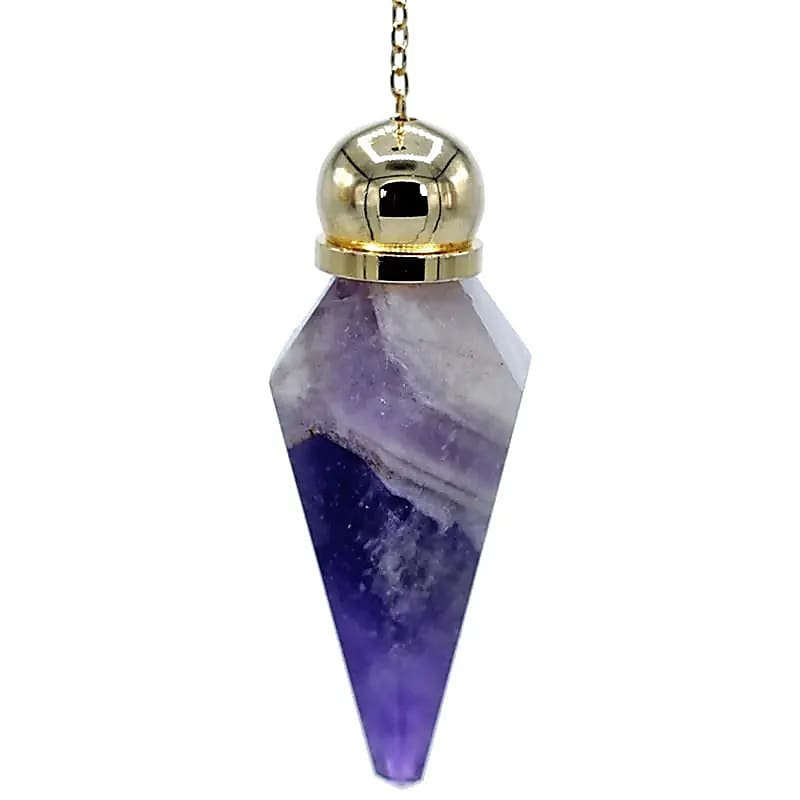 Pendel Amethyst mit Facettespitze + Zierperle - Dianas Klosterlädchen