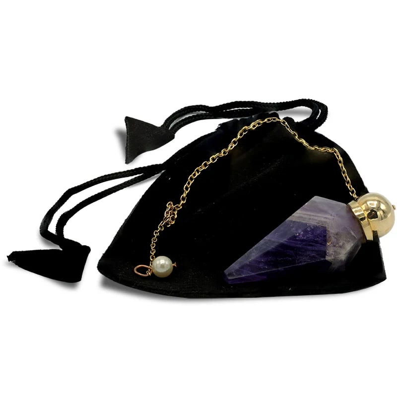 Pendel Amethyst mit Facettespitze + Zierperle - Dianas Klosterlädchen