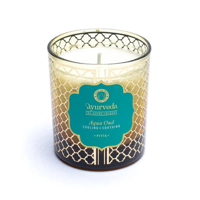 Pitta aqua oud Ayurveda Duftkerze im Glas - Dianas Klosterlädchen