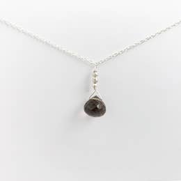 Rauchquarz Regentropfen Kette | silber - Dianas Klosterlädchen