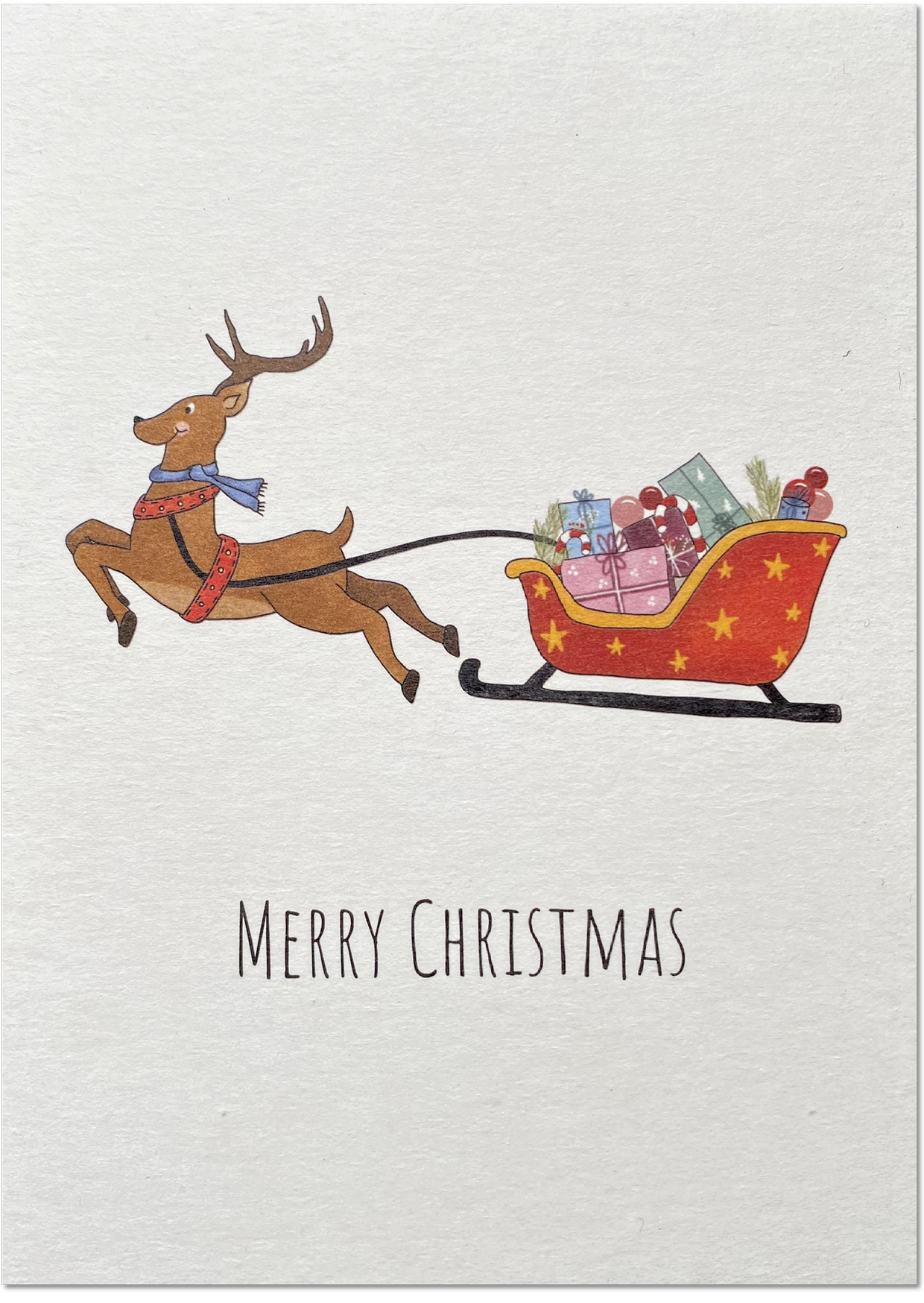 Rentierschlitten Merry Christmas - Keitcards - Dianas Klosterlädchen