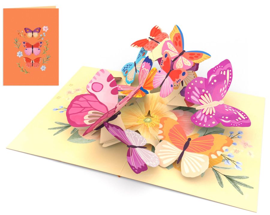 Schmetterlinge Kirigamo (Pop-up) Klappkarte - Dianas Klosterlädchen