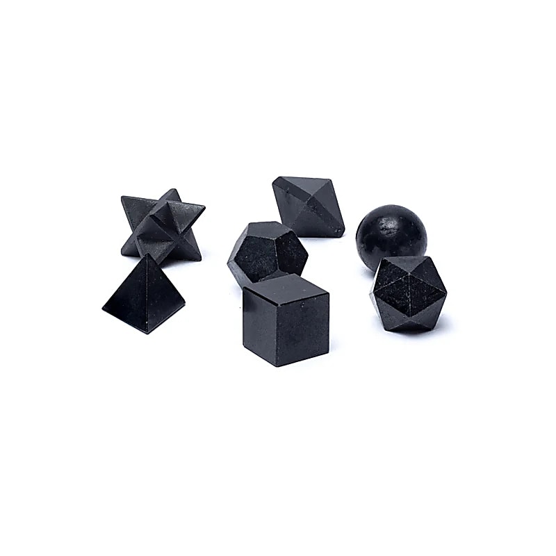 Schwarzer Turmalin Heilige Geometrie 7-teiliges Set - Dianas Klosterlädchen