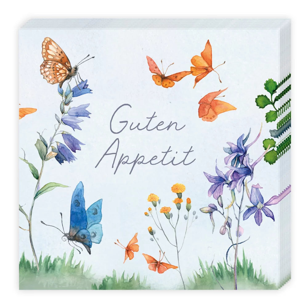 Serviette "Guten Appetit" - Schmetterlingswiese - Dianas Klosterlädchen