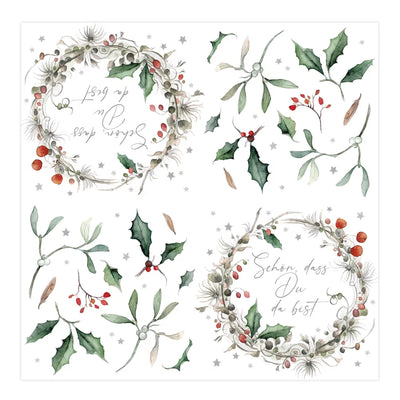 Serviette Weihnachtskränze Schön, dass du da bist - Dianas Klosterlädchen