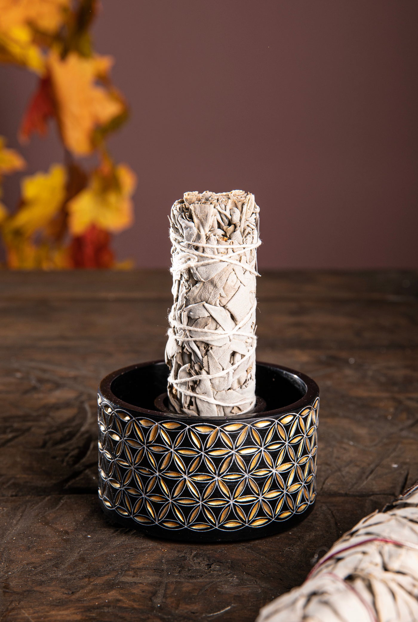 Smudge Bowl, Blume des Lebens klein Speckstein, handgeschnitzt - Dianas Klosterlädchen
