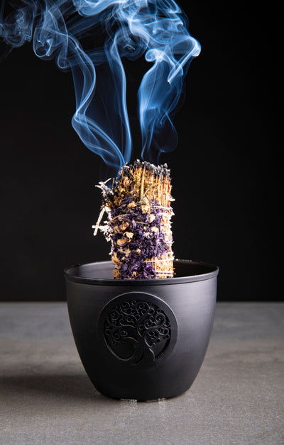 Smudge Bowl Lebensbaum für große Kräuterbündel - Dianas Klosterlädchen