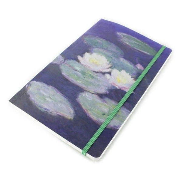 Softcover-Notizbuch, A5, Seerosen im Abendlicht, Monet - Dianas Klosterlädchen