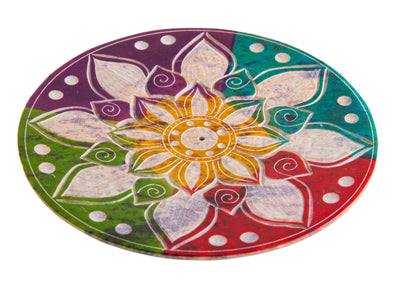 Specksteinhalter rund Buntes Mandala - Dianas Klosterlädchen