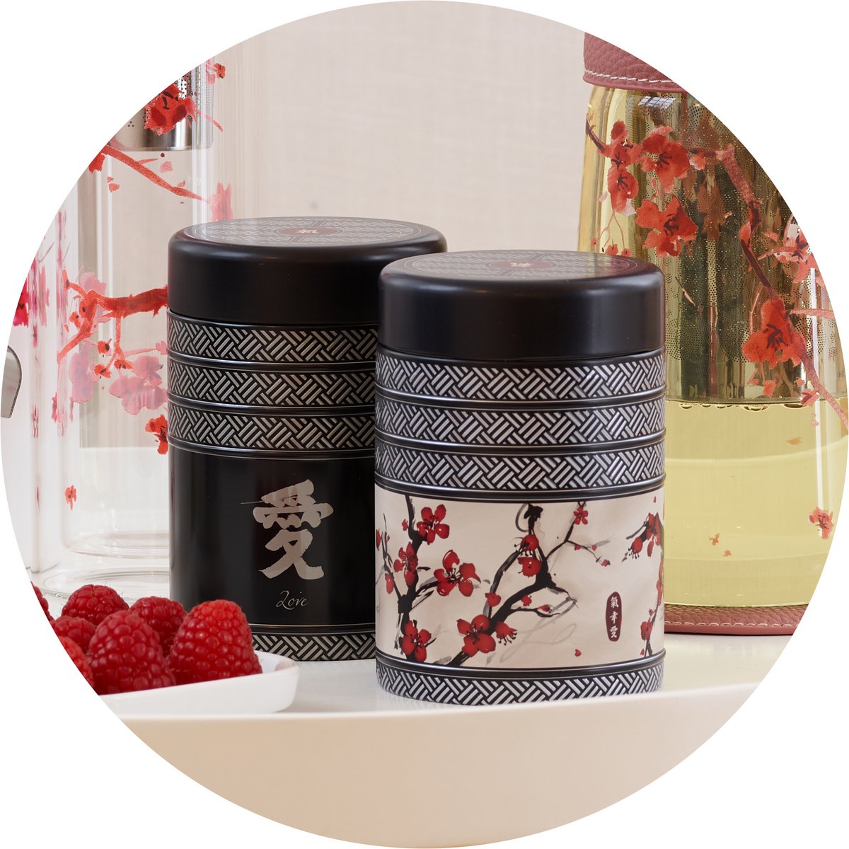 Teedose | Metalldose KYOTO Kirsche - Dianas Klosterlädchen
