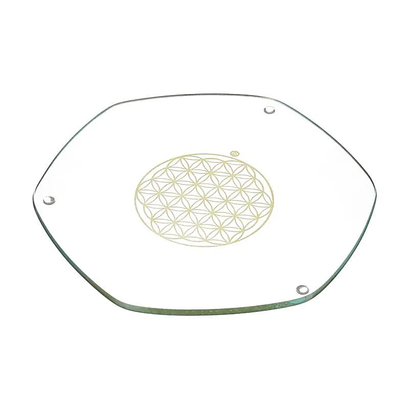 Untersetzer Blume des Lebens vergoldet klein Energy Plate - Dianas Klosterlädchen