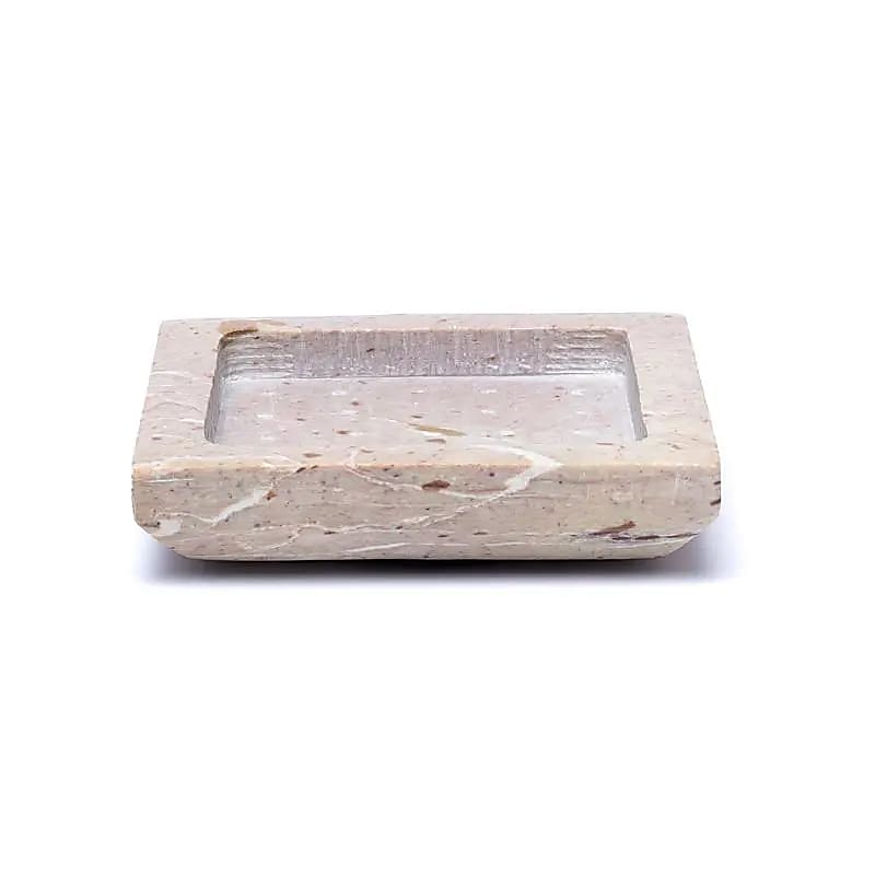Untersetzer | Kerzenständer quadratisch beige Speckstein - Dianas Klosterlädchen