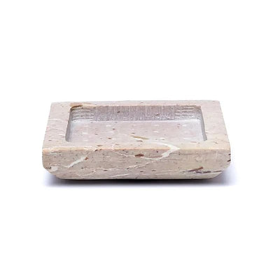 Untersetzer | Kerzenständer quadratisch beige Speckstein - Dianas Klosterlädchen