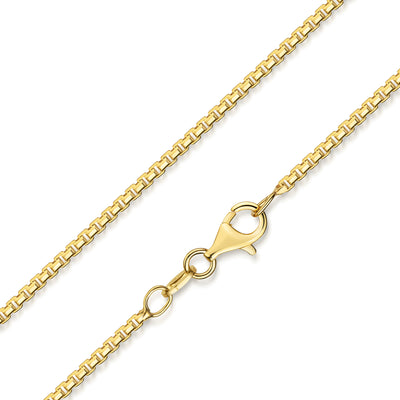 Venezianerkette 45 cm 1,6mm breit 8-seitig diamatiert Silber vergoldet - Dianas Klosterlädchen