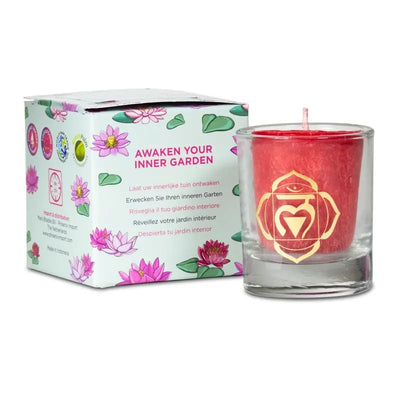 Votiv-Duftkerze 1. Chakra in Geschenkbox - Dianas Klosterlädchen