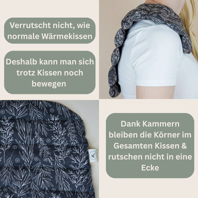 Wärmekissen mit Dinkel gefüllt für Nacken & Rücken - Grau - Dianas Klosterlädchen