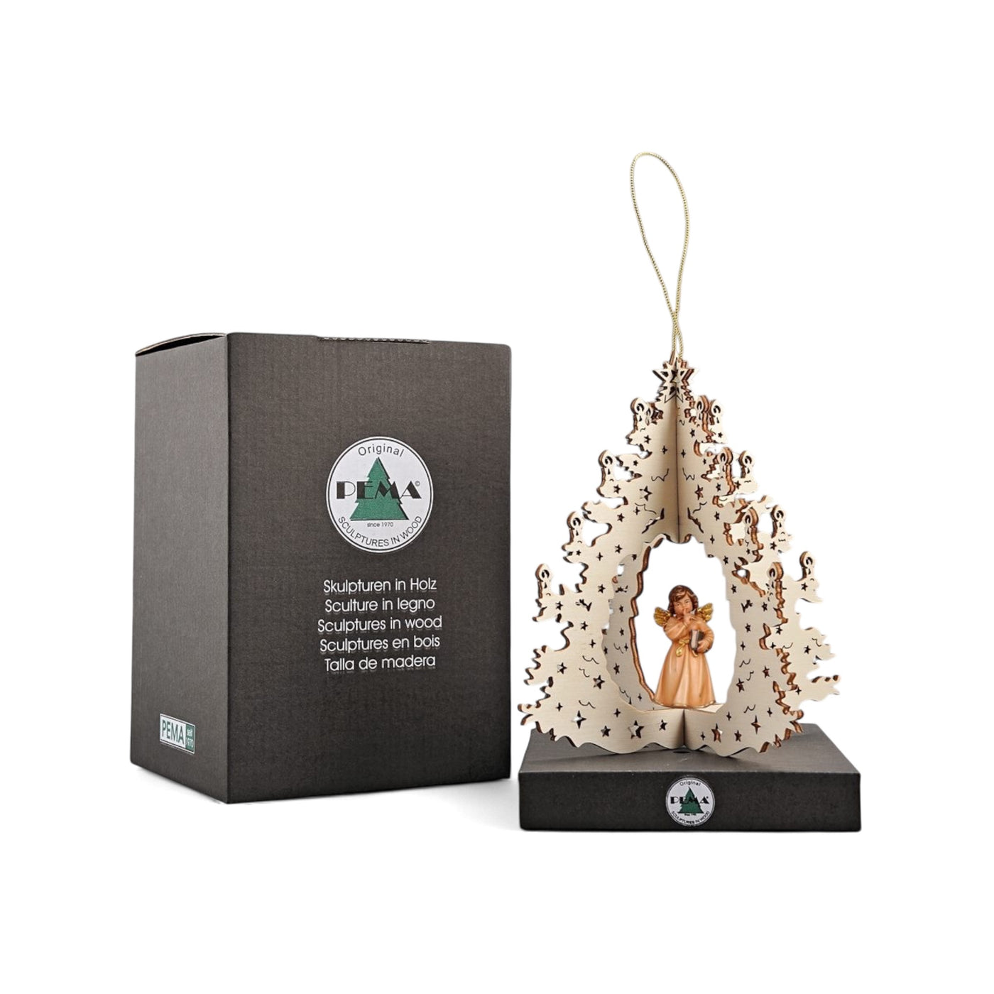 Weihnachtsbaum mit Glockenengel und Buch 5/15cm - Dianas Klosterlädchen