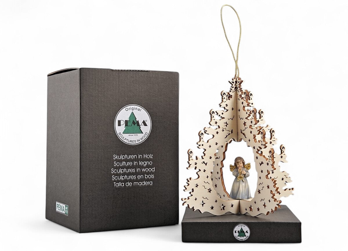 Weihnachtsbaum mit Glockenengel und Trompete 5/15cm - Dianas Klosterlädchen