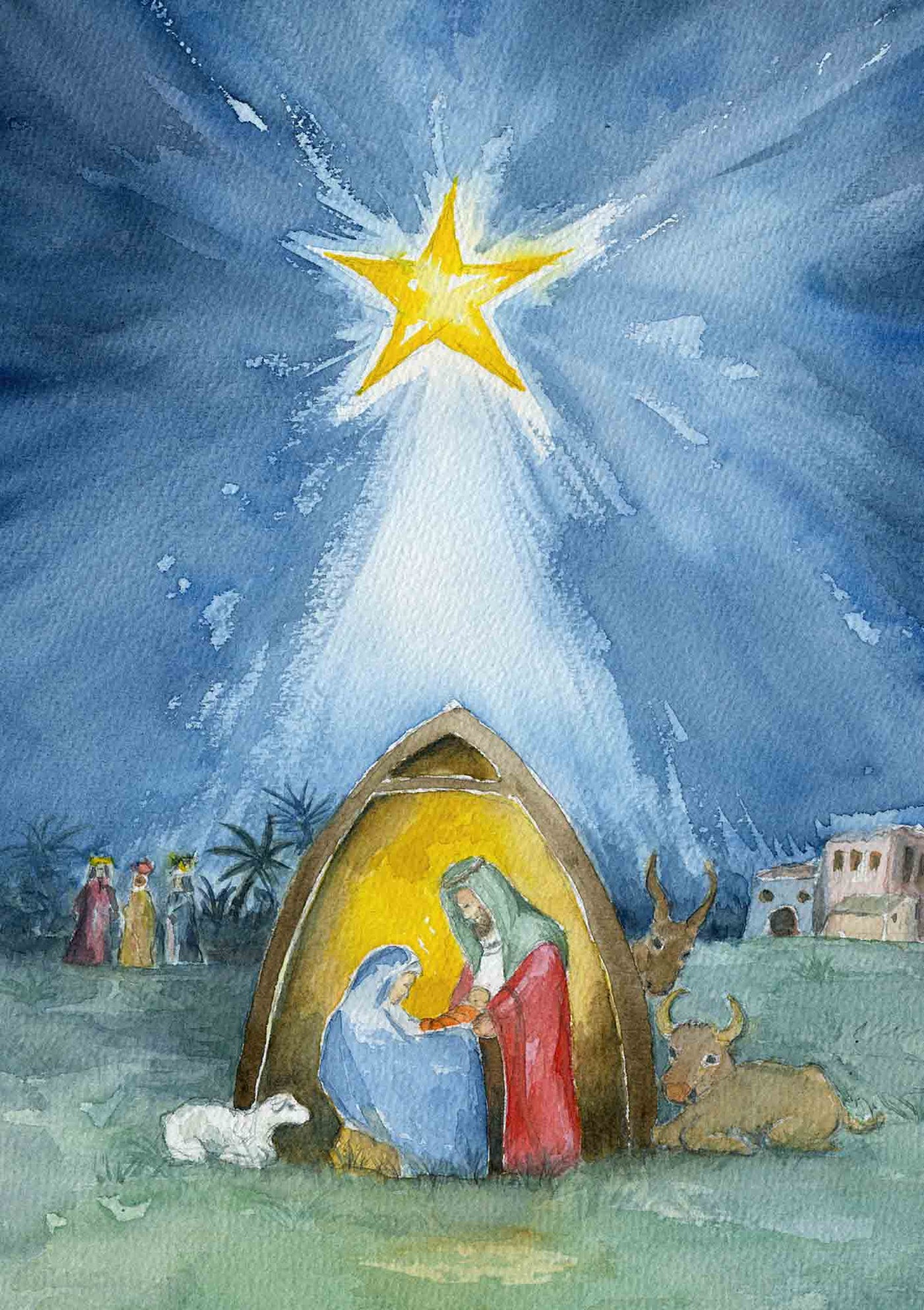 Weihnachtsfriede - Kunst-Klappkarte - Dianas Klosterlädchen
