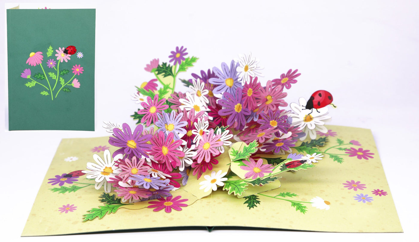 Wiesenblumem Kirigamo (Pop-up) Klappkarte - Dianas Klosterlädchen