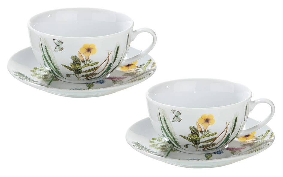 "Wild Flowers" Kaffeetasse mit Tellerchen - Dianas Klosterlädchen