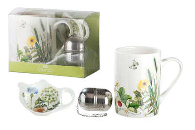 "Wild Flowers" Tassenset 3-teilig mit Tee-Ei - Dianas Klosterlädchen