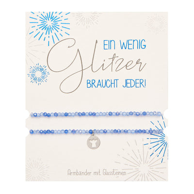 Armbänder Set Engel blau Glassteine Glitzerarmband @klosterlaedchen