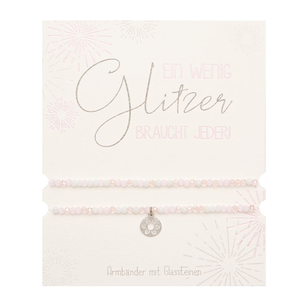 Armbänder Set "Mandala der Liebe" Glassteine Glitzerarmband