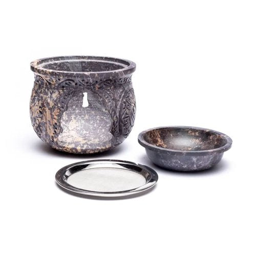 Räuchergefäß & Duftlampe Speckstein groß - Dianas Klosterlädchen