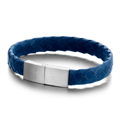 Frank 1967 Armband. Echt Leder. Blau mit Edelstahl - Dianas Klosterlädchen