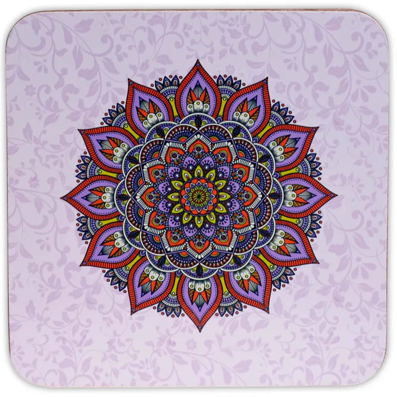 Bierdeckel, Glasuntersetzer Mandala violett_3