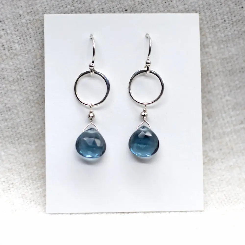 Blauer Quarz Ring Ohrringe | Silber - Dianas Klosterlädchen