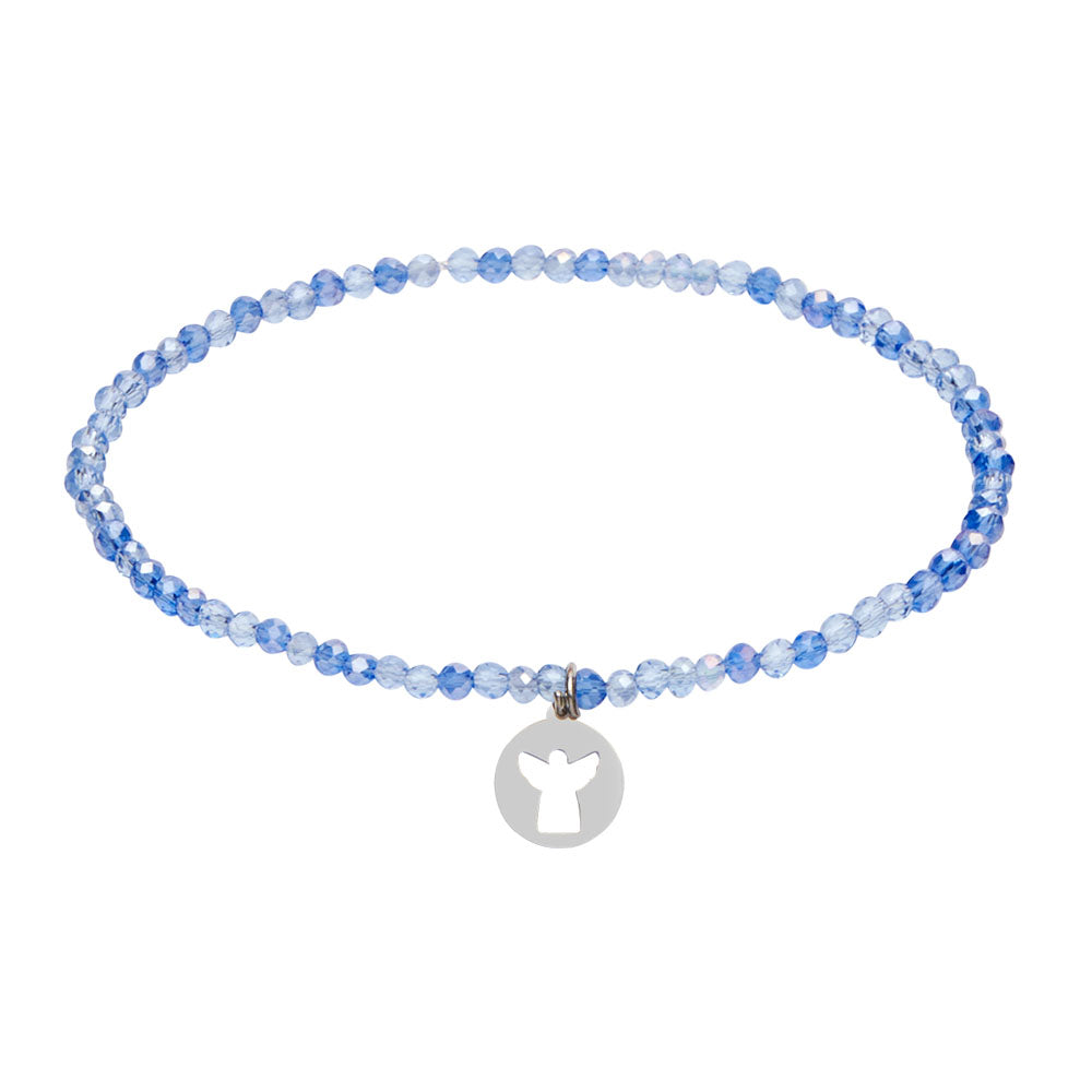Armbänder Set Engel blau Glassteine Glitzerarmband @klosterlaedchen