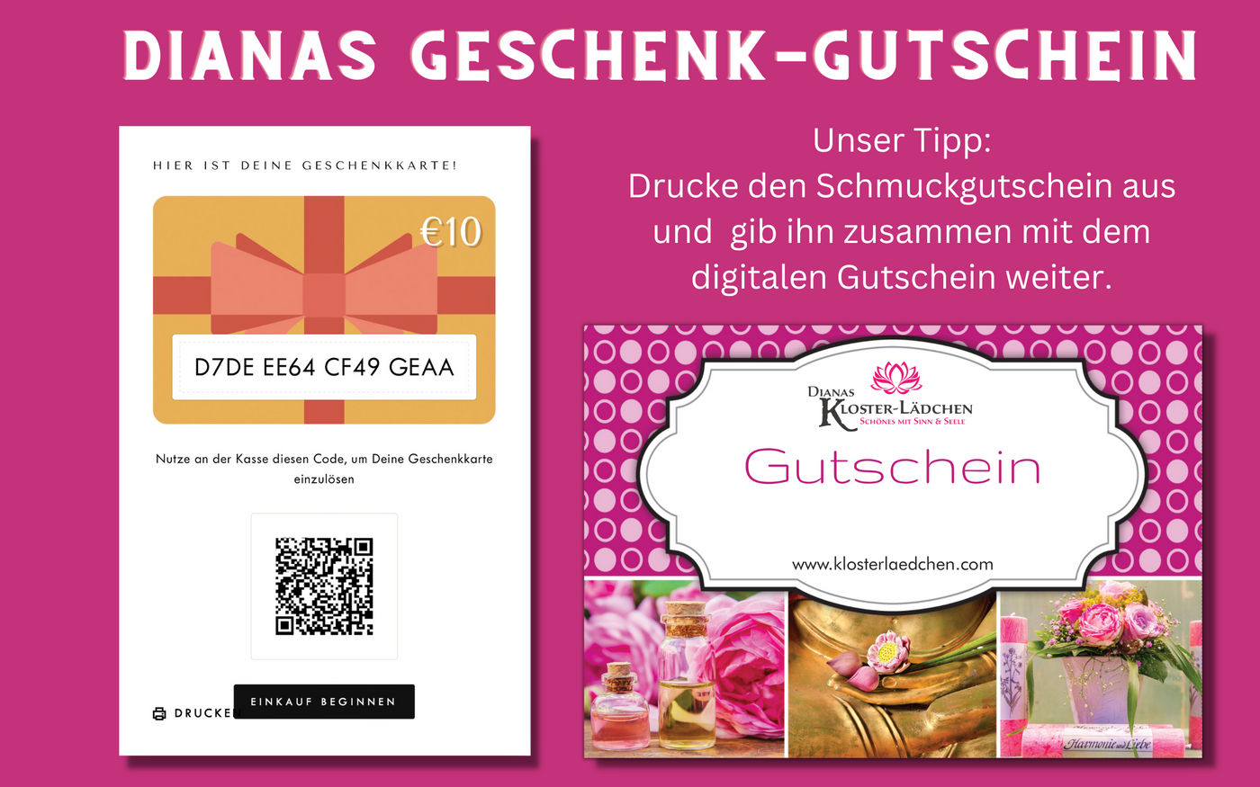 Geschenkgutschein für Dianas Klosterlädchen - Dianas Klosterlädchen