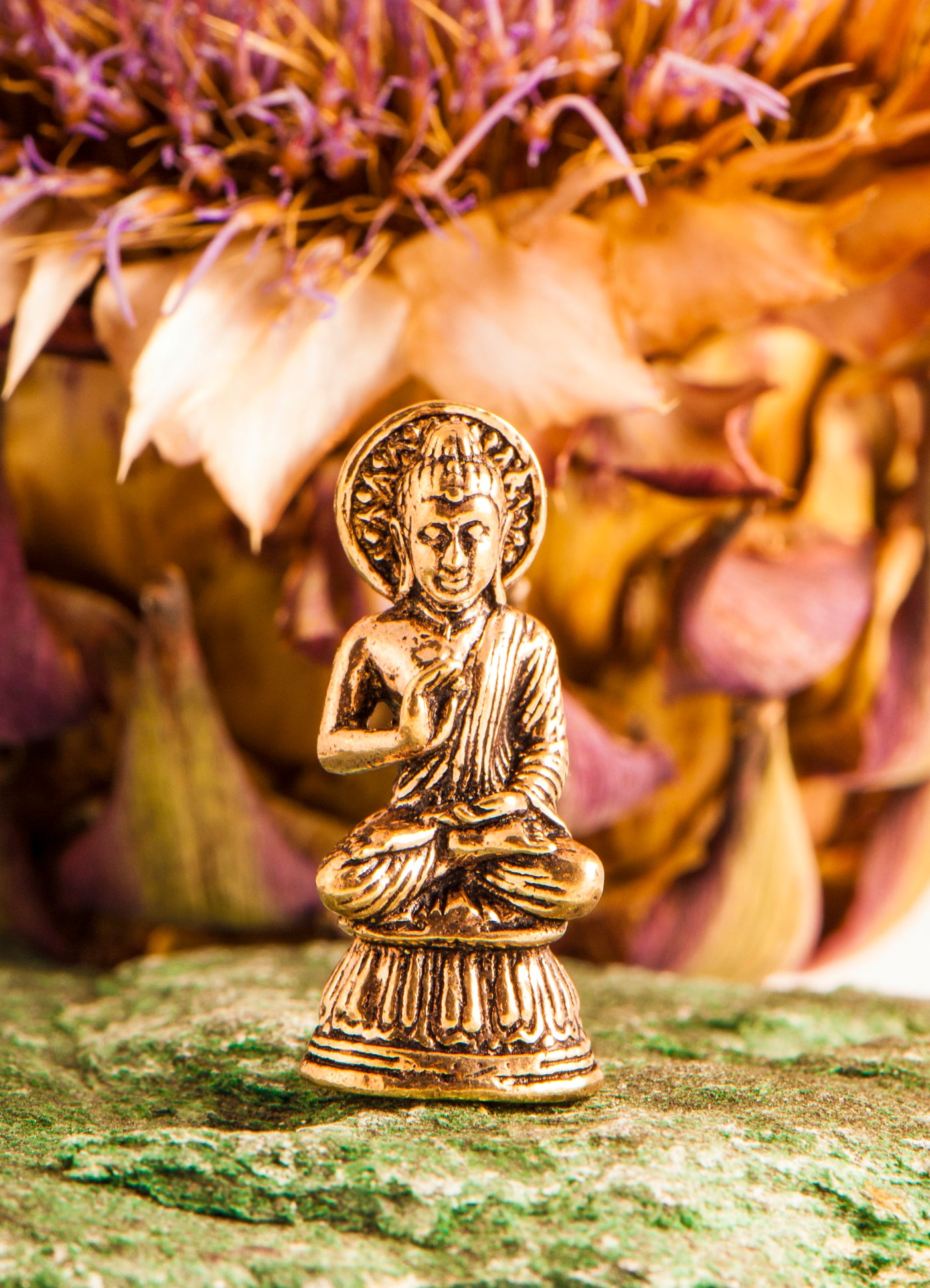 Segnender Buddha Miniaturfigur Messing - Dianas Klosterlädchen