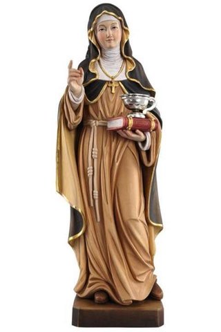 Heilige Hildegard von Bingen mit Salbentopf color 31 cm - Dianas Klosterlädchen