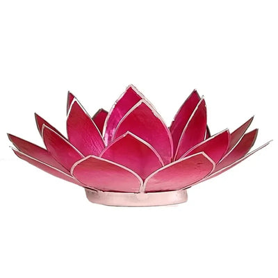 Lotus Teelichthalter rosa silberfarbig 13,5 cm. @klosterlaedchen.com