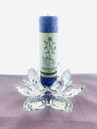 Lotus Kerzenhalter Kristall / Kristall-Lotus:M | 4.5x11 - Dianas Klosterlädchen
