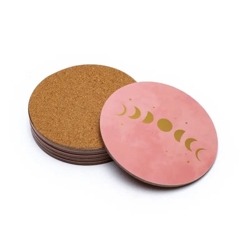 Untersetzer, Bierdeckel Mondphasen rosa_2
