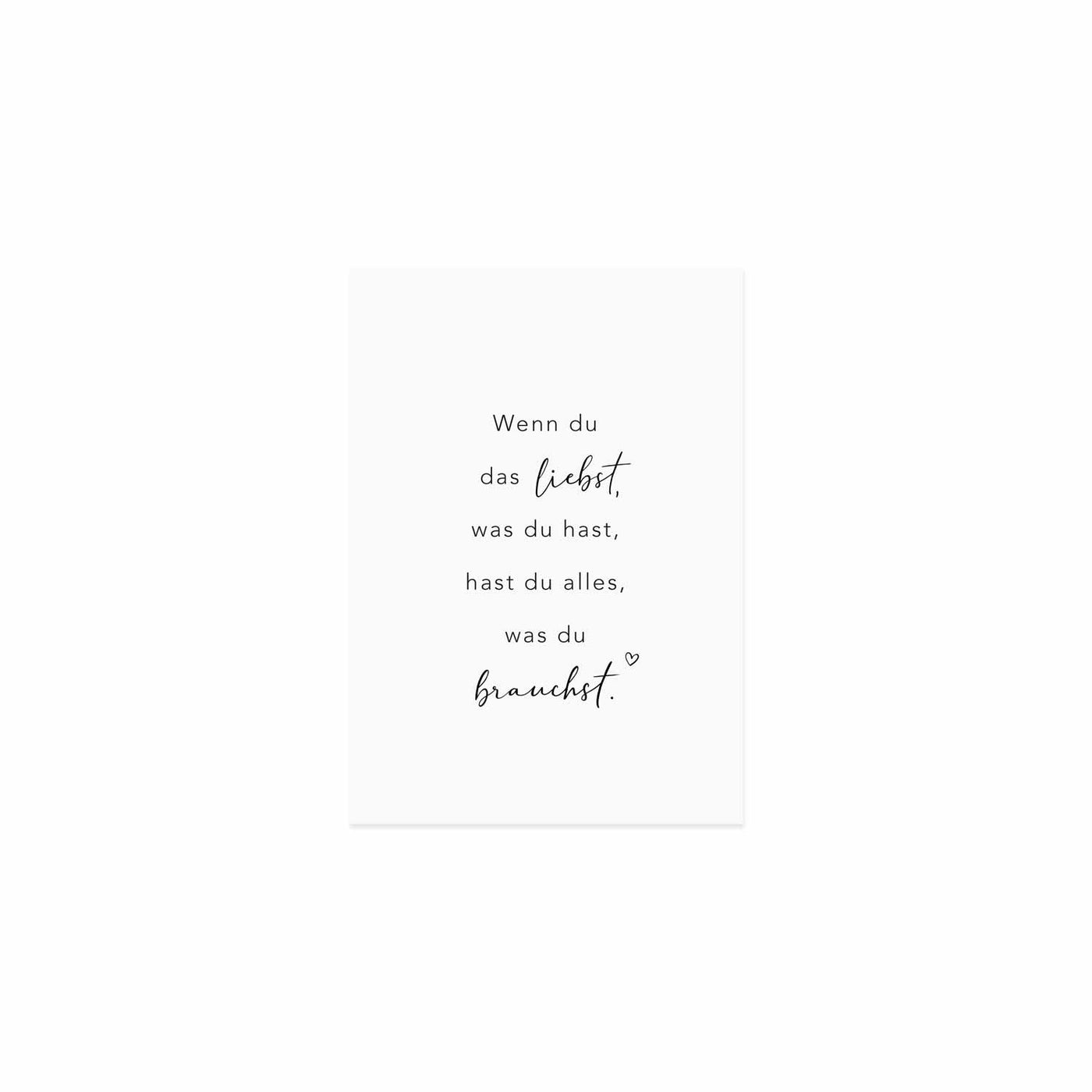 "Alles was du brauchst" Postkarte - Dianas Klosterlädchen