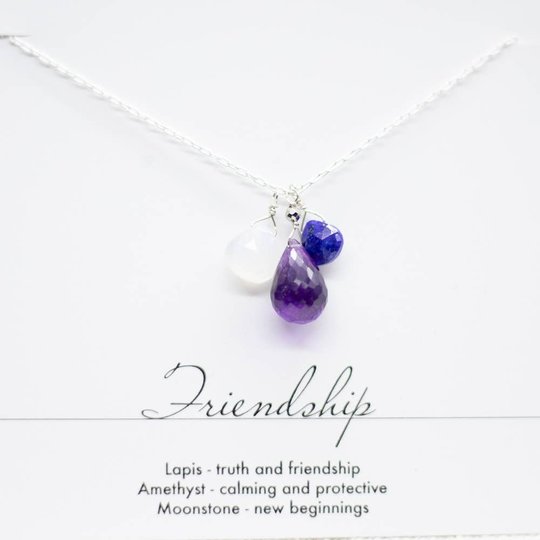 Amethyst Halskette Friendship | Lapis, Mondstein, silber - Dianas Klosterlädchen