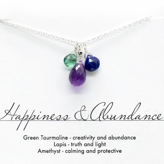 Amethyst Halskette Happiness | Turmalin, Lapislazuli, Silber - Dianas Klosterlädchen