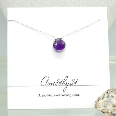 Amethyst Herz Halskette  | Silber - Dianas Klosterlädchen