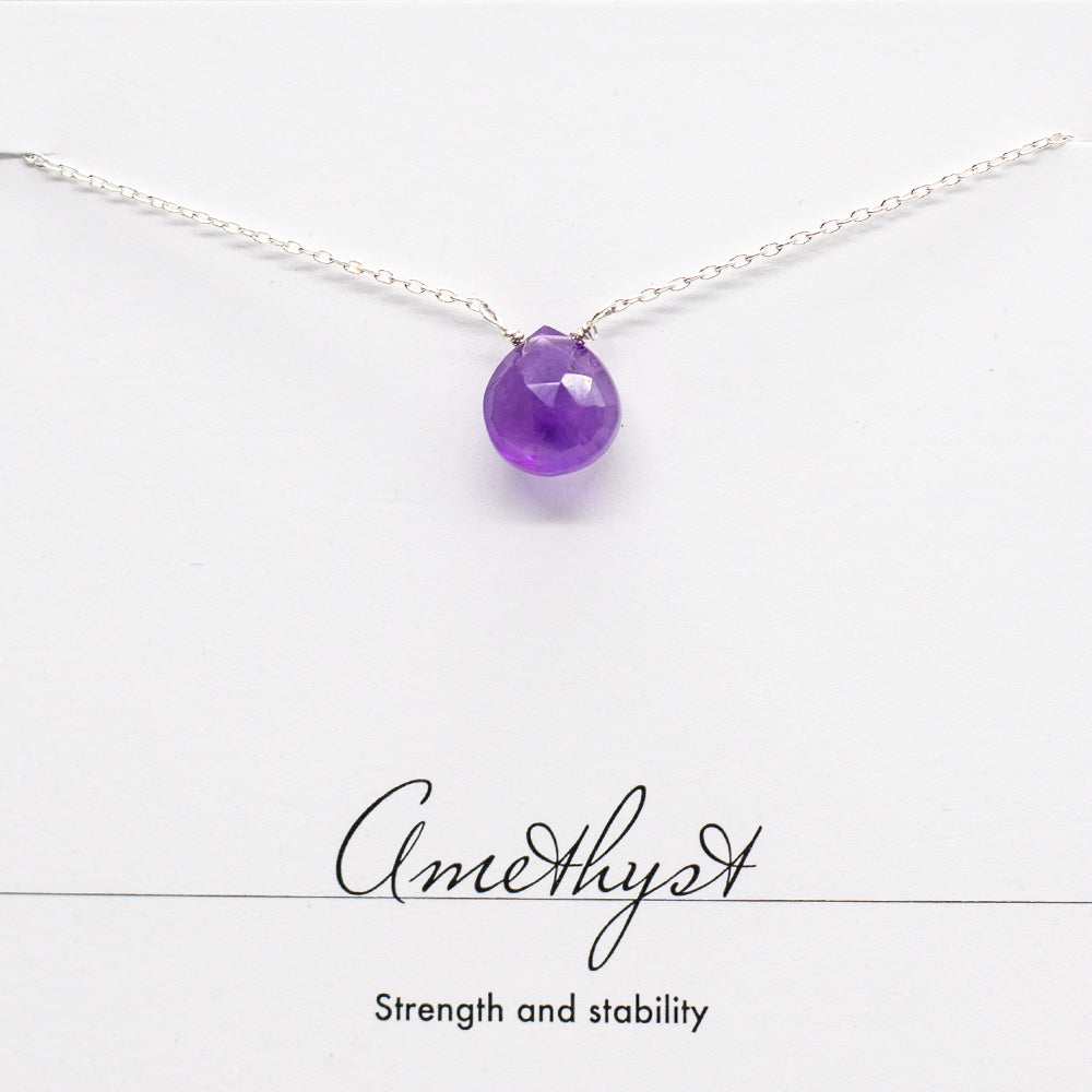Amethyst Herz Halskette  | Silber - Dianas Klosterlädchen