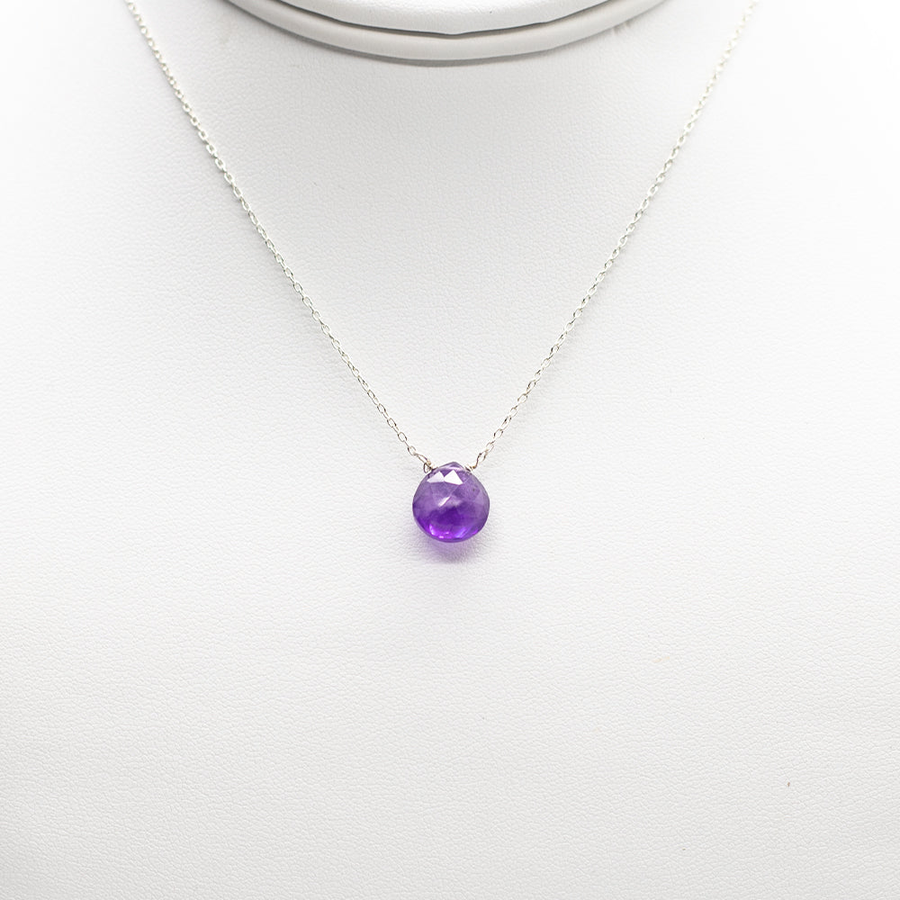 Amethyst Herz Halskette  | Silber - Dianas Klosterlädchen