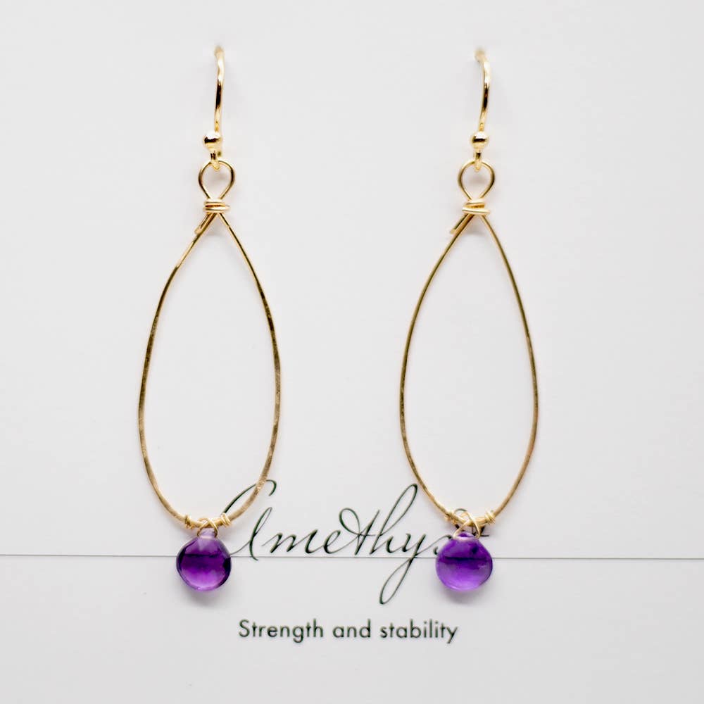 Amethyst Linden Ohrhänger | vergoldet - Dianas Klosterlädchen