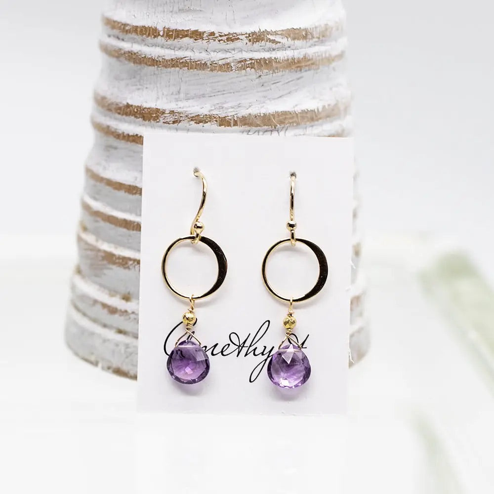 Amethyst-Ring hell | Ohrringe gold - Dianas Klosterlädchen