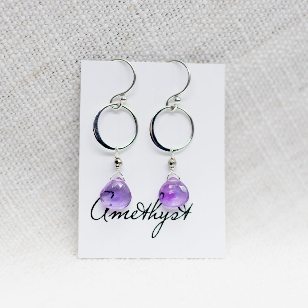 Amethyst-Ring hell | Ohrringe silber - Dianas Klosterlädchen