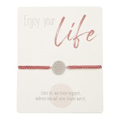Armband Enjoy your life rosa Blume des Lebens - Dianas Klosterlädchen